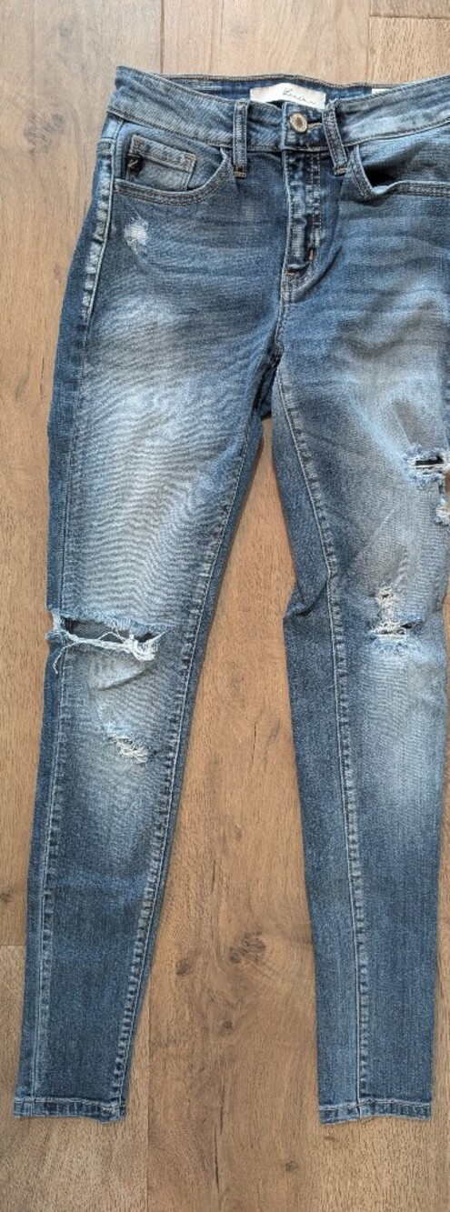 KanCan Women's Skinny Distressed Blue Jeans